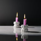 Twizzle Twist Candle Holder, Decorative Candle Holder for Table Display, Romantic Decoration, Unique Home Décor Aesthetic, Housewarming Gift, Height 2.4 inches Set of 2 - Cement