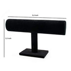 Foraineam 4-Pack Black Velvet T-Bar Jewelry Display Stands Watch Necklace Bracelet Organizer