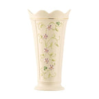 Belleek Irish Flax Vase - White Flower Vase Handcrafted Fine Parian China Irish Decor, 6" W x 9.5" H - size: 9.5-Inch