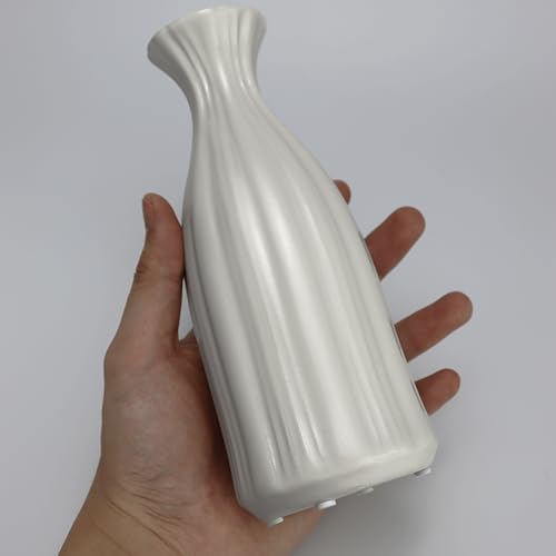 White Ceramic Vase 7 inch Small Vase Can be Used as Bedroom Study Living Room Dining Table Home Decoration Suitable for Wedding Flower Arrangement Design Bohemian Style (HPBY-01) - color: Hpby-01