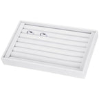 uxcell Velvet 7 Slots Ring Organizer Jewelry Display Tray Showcase Ring Holder Velvet Jewelry Organizer Stand for Rings Earrings White - color: White