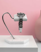 LYS&LYX Handcrafted Watch Stand Display Holder (1-White/Silver/White) - color: white/silver/white