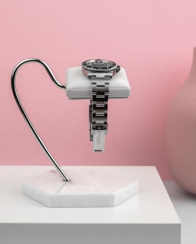 LYS&LYX Handcrafted Watch Stand Display Holder (1-White/Silver/White) - color: white/silver/white
