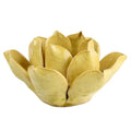 HomArt Lotus Tea Light Holder, Yellow - color: Yellow
