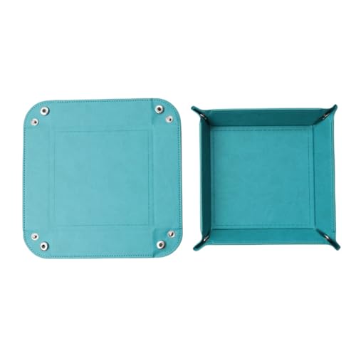 siduater Valet Tray Desktop Storage Organizer – Vegan Leather Catchall Tray Bedside Vanity Tray Nightstand Caddy Holder for Remote Controller, Watch, Keys, Phone, Wallet, Coin, Jewelry, Turquoise - color: Turquoise