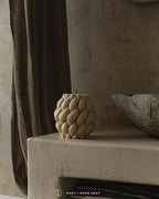 LAWA Knot Ball Candle - Large Beautiful Handmade Pillar Scented Soy Wax Elegant Bubble Aesthetic Candle Housewarming Gift Home Room Shelf Decor Idea Moon Gray - color: Moon Gray