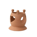 Creative Co-Op Handmade Terracotta Candle Holder with Circle of Figures