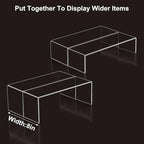 Acrylic Display Riser Stand of 4pcs, 5mm Thickness, 12'' Length Tierd Display Stands, Acrylic Shelf Risers for Perfume Display,Risers for Buffet Table,Cupcake Stand,Pop Figurines,Tumbler,Food - size: 4PCS