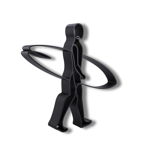 Surfing Sculpture â€“ Minimalist Decorative Accent for Surf Enthusiasts & Modern Home Decor | Collectible Design (Surfer Walking Matte Black) - color: Surfer Walking Matte Black