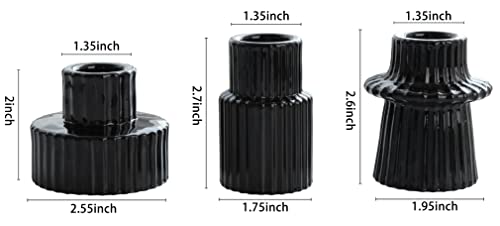 Vixdonos Taper Glass Candlestick Holders Tealight Candle Holders for Table Centerpieces, Wedding Decor and Dinner Party (6 Pcs, Black) - color: Black, size: 6 Pcs