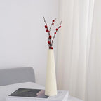 21CM Ceramic Bud Vase Small Narrow Neck Vase Conic Decorative Single Stem Floral Home Decor Centerpiece for Home Wedding Bedroom Living Room Office Table Decoration(Beige)