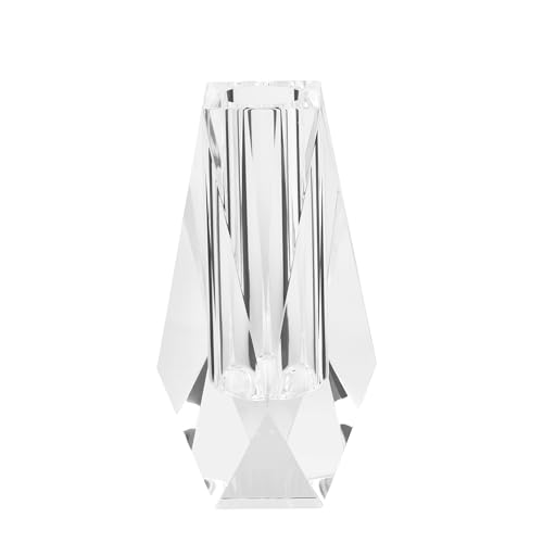 Kitcom Flower/Bud Crystal Vase Decorative Vases for Home, Wedding, Christmas, Outline Dimensions W2.4''xH6.3'', Clear with Gift Box - size: Medium