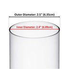 CYS EXCEL 6 PCS (H:14" D:2.5") Glass Hurricane Candleholder Tubes | Open-Ended Bottomless Cylinder, Chimney Tube for Taper Candles and Candlesticks - size: 2.5" wide x 14" tall