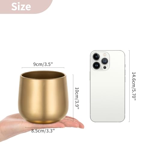 NUPTIO Small Gold Vases for Centerpieces: 2 Pcs 3.94 inch Flower Trumpet Vase Vintage Compote Vase Metal Urn Planter Plant Pots Flowers Bowls Pedestal for Wedding Party Table Centerpiece Decorations - color: Style 1#, size: 3.9in Tall-2pcs