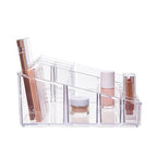 STORi Audrey Clear Vanity Makeup Organizer | 15-Compartment Holder for Brushes, Eyeshadow Palettes, & Beauty Supplies | Stacks on Audrey Storage Drawers | Made in USA - style: Cosmetic Organizer Topper