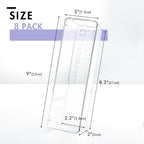 HOUSE DAY Desk Drawer Organizer Bins 8 PCS, 9*3*2" Clear Drawer Organizers with Silicone Pads, Vanity Organizers and Storage, Non Slip Plastic Drawer Organizer for Makeup, Bathroom, Kitchen, Office - size: 8 Pack -9x3x2''