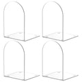 Acrylic Bookends 4 Pieces, Clear Bookends for Shelves, Book Ends for Shelves and Desktop Organizer, Transparent Shelf Book Stopper to Hold Books for Home Office Supplies - style: 4 Pieces Acrylic Bookends