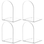 Acrylic Bookends 4 Pieces, Clear Bookends for Shelves, Book Ends for Shelves and Desktop Organizer, Transparent Shelf Book Stopper to Hold Books for Home Office Supplies - style: 4 Pieces Acrylic Bookends