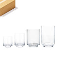 WGVI 1 Set of 4 Sizes of Clear Glass Pedestal Hurricane Candle Holder, Footed Decorative Vase for Pillar Candles, Elevated Cylinder Candleholder on a Riser Round Base, Centerpieces, Home Décor - size: Set of 4