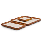 Oirlv Solid Wood Jewelry Tray Jewelry Display Holder Showcase Watch Display Organizer (Medium, Creamy-white) - color: Creamy-white, size: 7.87"x 7.08"x 0.59"