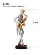 HAUCOZE Music Decor Musician Statue Saxophone Sculpture Figurine Music Lovers Gift for Studio Living Room Office 10 Inch
