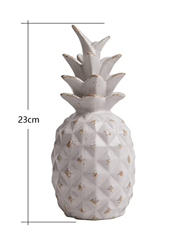 HAUCOZE Pineapple Statue Decor Fruits Sculpture Gifts Home Arts Ceramic Figurine 9.1 inch