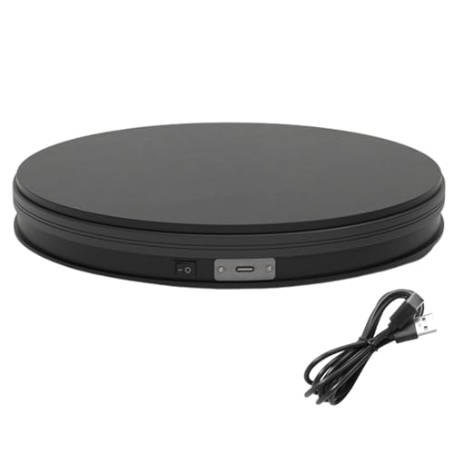 fotoconic Black Electric Motorized Rotating Turntable Display Stand, 14 Inch / 35cm Diameter, 110 Lb Centric Loading for Shop Display - size: Black 14", 110 Lb Max Loading