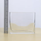 CYS EXCEL Glass Book Vase (H:6" Open:7"x2") Round Edge Oval Flower Vase Rectangular Wedding Centerpiece - size: H-6" Open-7"x2"