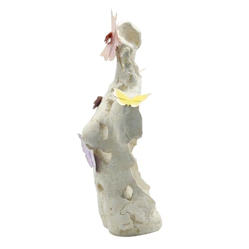 Lukitas Modern Abstract Woman Bust Statue Decor, Female Torso Sculpture with Cracked Hollow Holes, Aesthetic Ornament for Office Living Room Desk Shelves, Resin 16'' - color: Beige 02