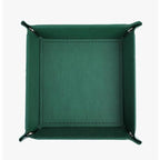 siduater Valet Tray Desktop Storage Organizer – Vegan Leather Catchall Tray Bedside Vanity Tray Nightstand Caddy Holder for Remote Controller, Watch, Keys, Phone, Wallet, Coin, Jewelry, Midnight Green - color: Midnight Green