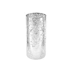 WGVI Hurricane Candle Holder Sleeve, W: 4", Ht: 8", Silver Speckled Glass Cylinder Open Both Ends, Chimney Tube Shade, 1 Piece - size: 4x8"H