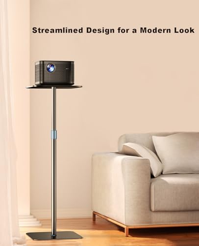 Projector Stand Adjustable Height 41" to 63" Projector Floor Stand with Tray Projector Shelf Stand for Presentations, Home Movie, Studio, Office