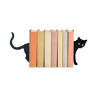 Metal Cat Bookends, Cute Decorative Book Ends for Shelves & Desktops, Heavy Duty Book Organizers, Perfect Cat Lover Gifts for Women Home Decor