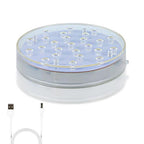 LARDUX Pack of 4 Led Light Base - 6 Inch Round Display Pedestal Light Stand Plate Flat for 3D Crystal Cube Glass Art Acrylic Statues - USB Charge or Battery Powered - size: 6-inch led base