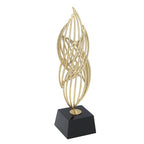 Spiral Mesh Sculpture Gold Abstract Art Decor Modern Luxury Home Decoration Desk Shelf Figurines 10.2 Inch for Living Room Bedroom Office (Black) - size: Black
