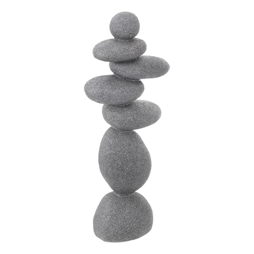 DECHOUS Large Stacked Rocks Sculpture, 16.5 Inch Tall, Resin Rock Cairn Stone Stacked Zen Garden Balanced Stone Statue for Indoor Outdoor Patio Home Meditation Decor