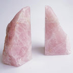 Heavy Duty Rose Quartz Bookends - Decorative Stone Book Ends 3-4 Lbs, for Office Home Decor, Large Book Holder Gift (1 Pair, 4-6.5" Height with Non-Slip Bumpers) - size: 3-4LBS