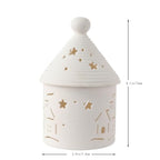 Ceramic House Christmas Decoration Tealight Holder Handmade Candle Holder Matt White for Mantel Windows Decoration
