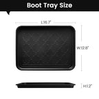 Boot Tray 2 Packs All Seasons Multi-Purpose, Waterproof Boot Trays for Entryway Indoor & Outdoor, Non-Slip Shoe Tray, 16.7"x12.8",Black - color: Black