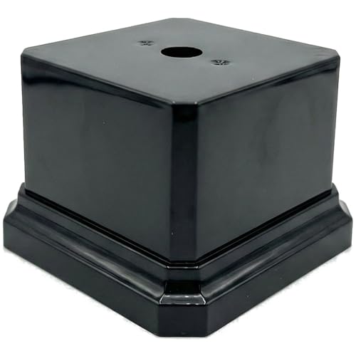 Premium Black Gloss Display Base – Weighted Square Pedestal for Trophies, Sculptures, 3D Prints, & Crafts – Heavy-Duty Riser Stand (3x3x2 inch) - size: 3x3x2 inch