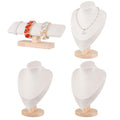 Rainmae 4 Pcs Jewelry Display Set, Necklace Display Stand and T Bar Bracelet Holder, Wooden Necklace/Watch/Bracelet Display Rack, Jewelry Bust for Selling for Vendors Home Trade Organizer (Medium)
