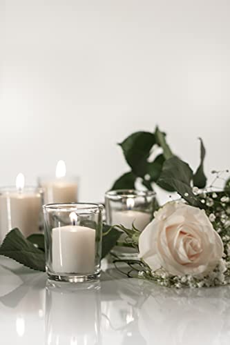 Yummi Set of 72 10hr Votive Candles & Glass Votive Holders, Clear
