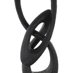Deco 79 Polystone Abstract Decorative Sculpture Intertwined Loop Home Decor Statue with Block Base, Accent Figurine 6" x 4" x 20", Black - size: 6" x 4" x 20"