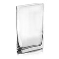 CYS EXCEL Glass Book Vase (H:12" Open:7"x2") Round Edge Oval Flower Vase Rectangular Wedding Centerpiece - size: H-12" Open-7"x2"
