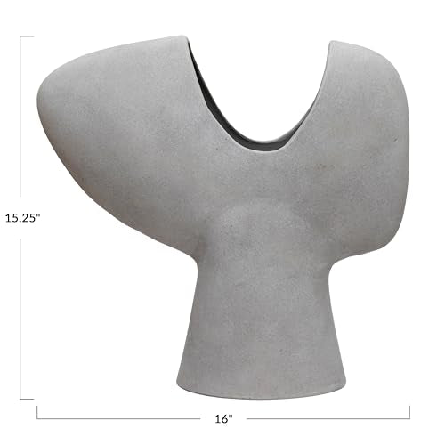 Bloomingville Modern Terracotta Abstract Vase, Grey - color: Distressed Grey