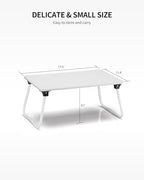 Ruxury Foldable Lap Desk Laptop Stand Bed Desk Table Tray, Breakfast Serving Tray, Portable & Lightweight Mini Table, Lap Tablet Desk for Sofa Couch Floor - White - color: White