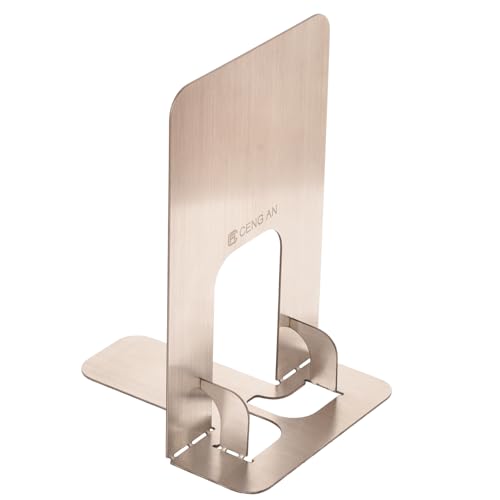 Creative Folding Stainless Steel Bookends,Sturdy and Rustproof,Book Ends, 2 Pieces Metal Bookend, Book Holders for Shelves, Desk Organizers, Book Dividers for Office, School, Bookstore, Home