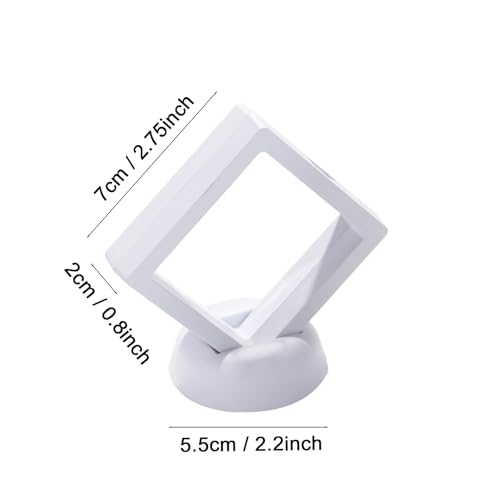 3D Floating Frame with Stand, Challenge Coin Display Holder, 4 Pack Floating Display, 2.75"x2.75" Gift Packing Frame (White) - color: White