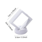 3D Floating Frame with Stand, Challenge Coin Display Holder, 4 Pack Floating Display, 2.75"x2.75" Gift Packing Frame (White) - color: White