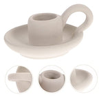 GARVALON 2pcs Stylish Decorative Candleholder Minimalist Ceramic Candle Stands for Home Decor Weddings and Events Elegant for Table Centerpieces